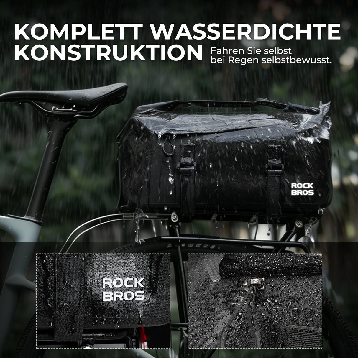 Fahrrad‑Gepäckträgertasche 16L – 100 % Wasserdicht, AS‑155 RideMate