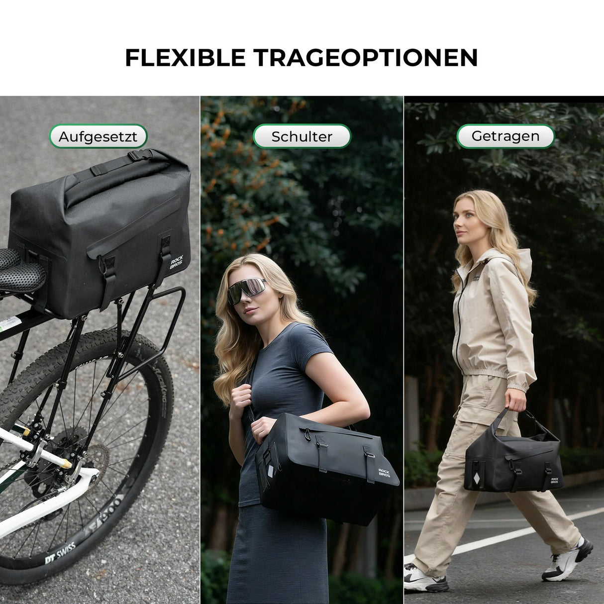 Fahrrad‑Gepäckträgertasche 16L – 100 % Wasserdicht, AS‑155 RideMate