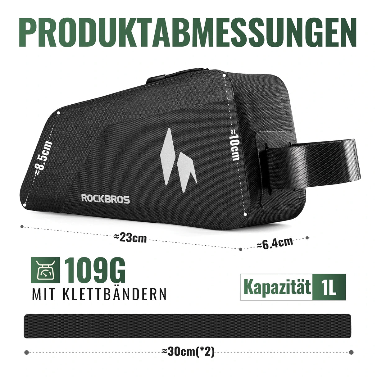 AS-151 RideMate Oberrohrtasche – 100% Wasserdicht, 1L Volumen