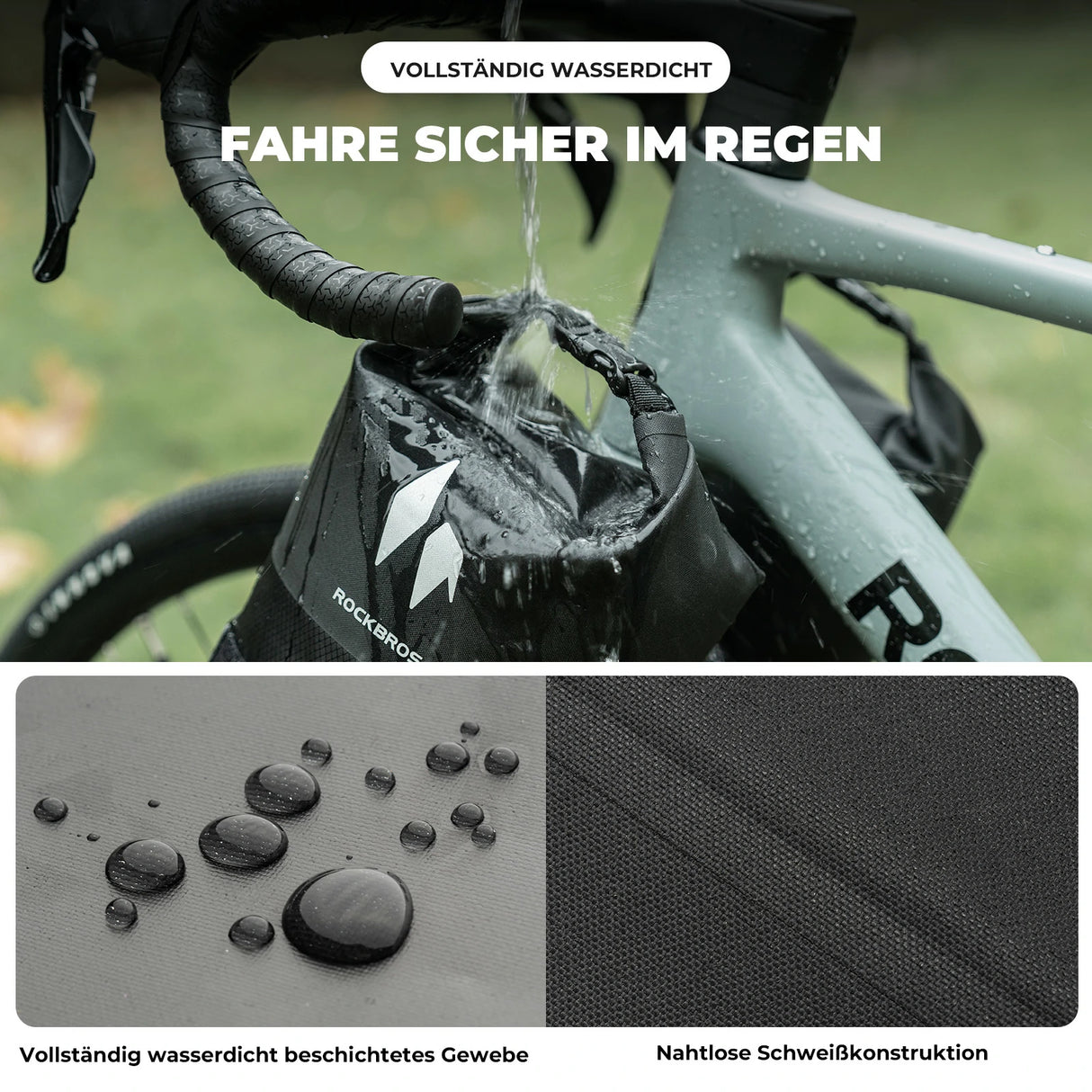 AS-156 RideMate Gepäckträgertasche für Vordergabel – 100% Wasserdicht, 7L