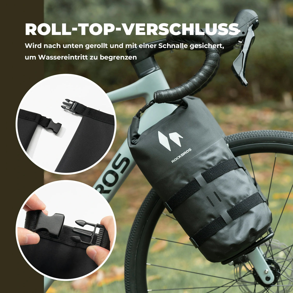 AS-156 RideMate Gepäckträgertasche für Vordergabel – 100% Wasserdicht, 7L