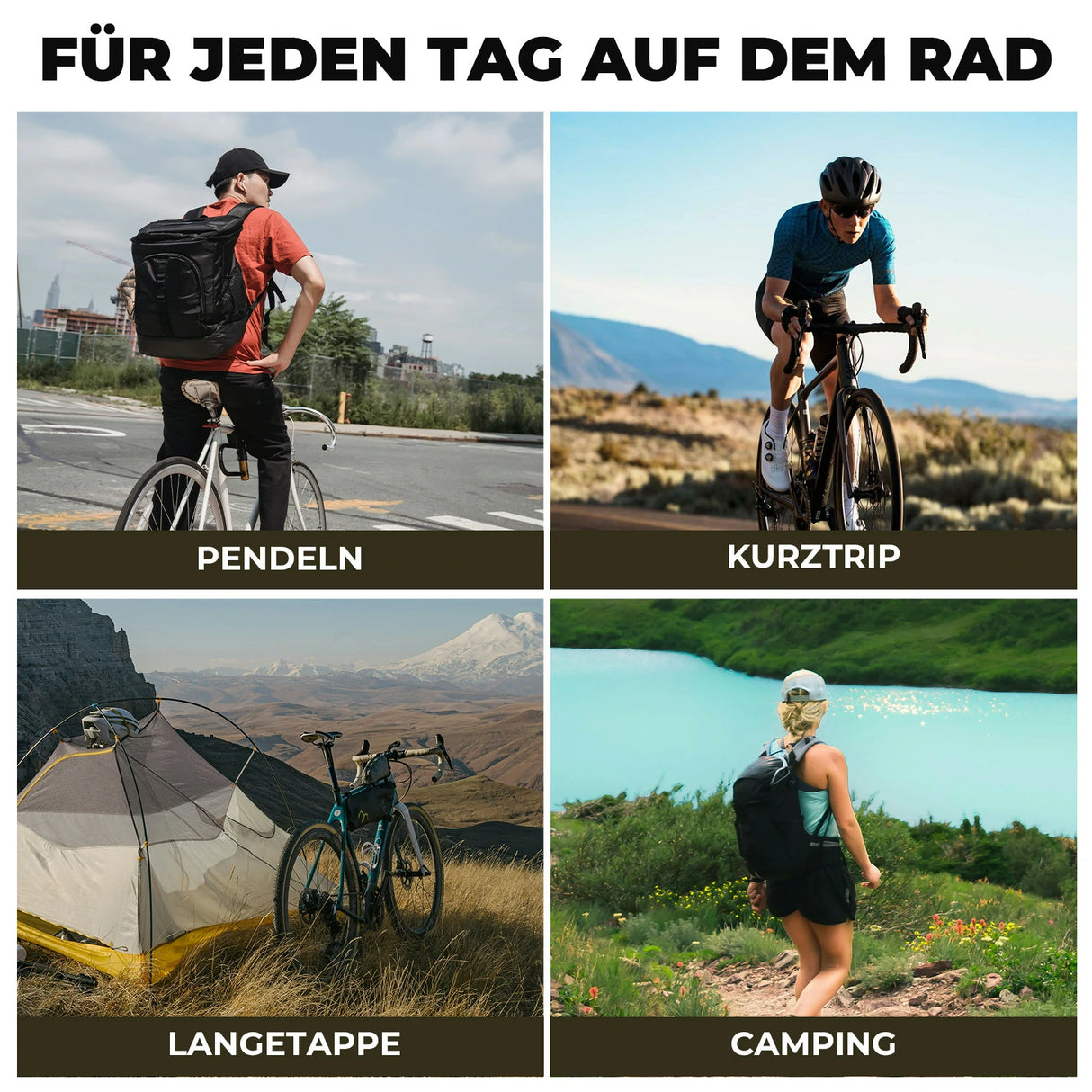 AS-156 RideMate Gepäckträgertasche für Vordergabel – 100% Wasserdicht, 7L