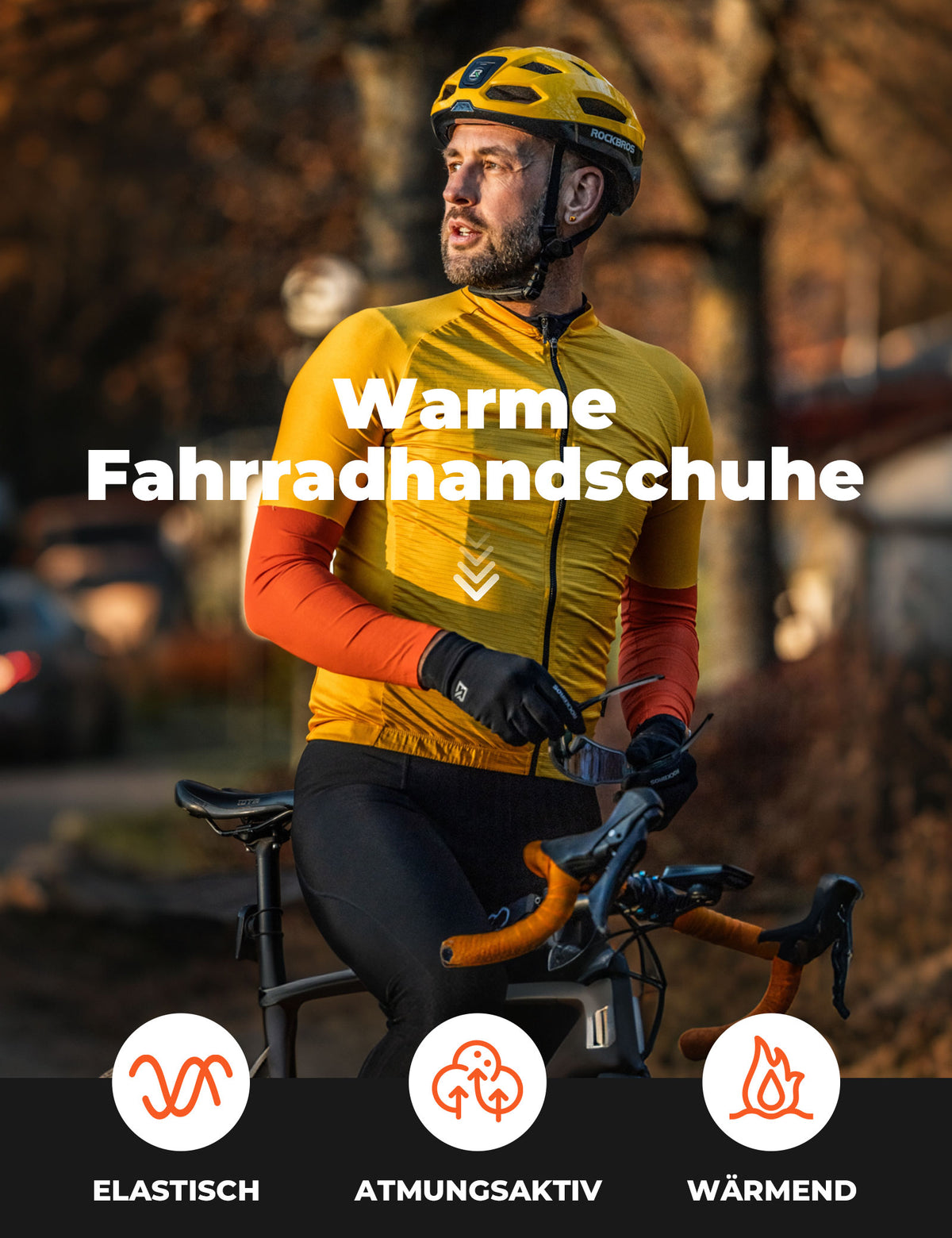 ROCKBROS Winter Set: Sturmhaube & Fahrradhandschuhe Touchscreen