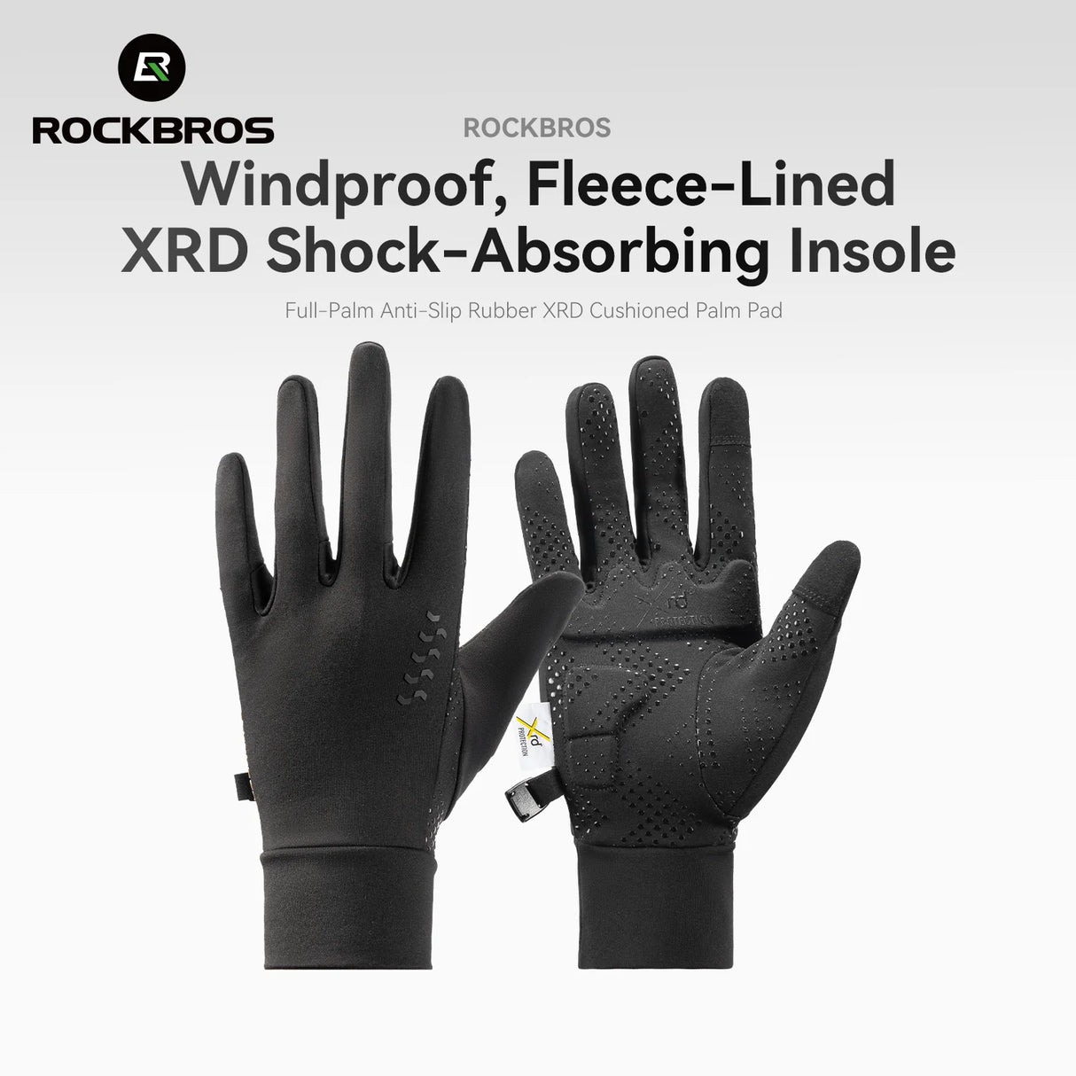 ROCKBROS ThermoGrip Shock - Gefütterte Winter Fahrradhandschuhe Lang
