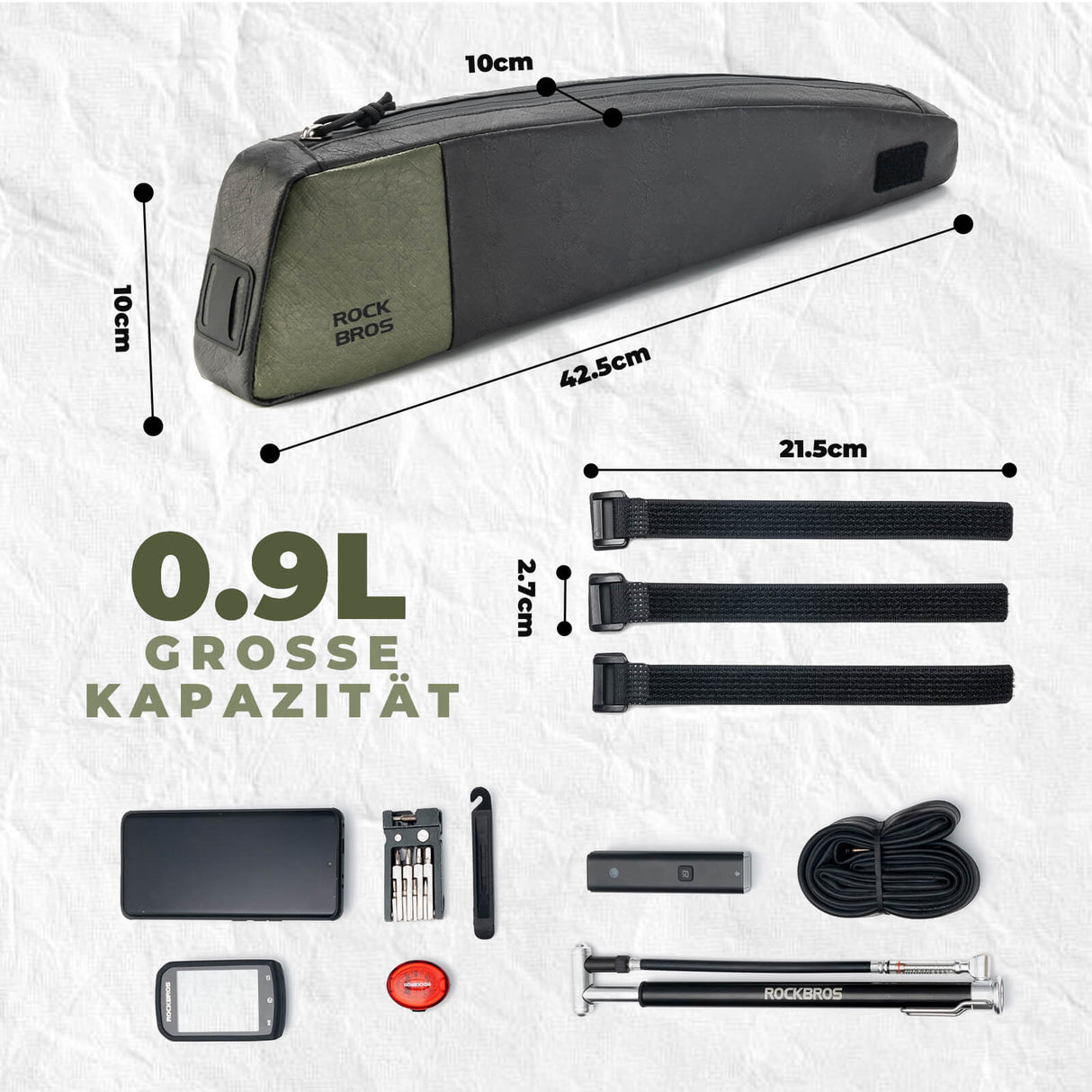 2-in-1 Oberrohrtasche Wasserabweisend aus Tyvek® mit Schultergurt 0,9L