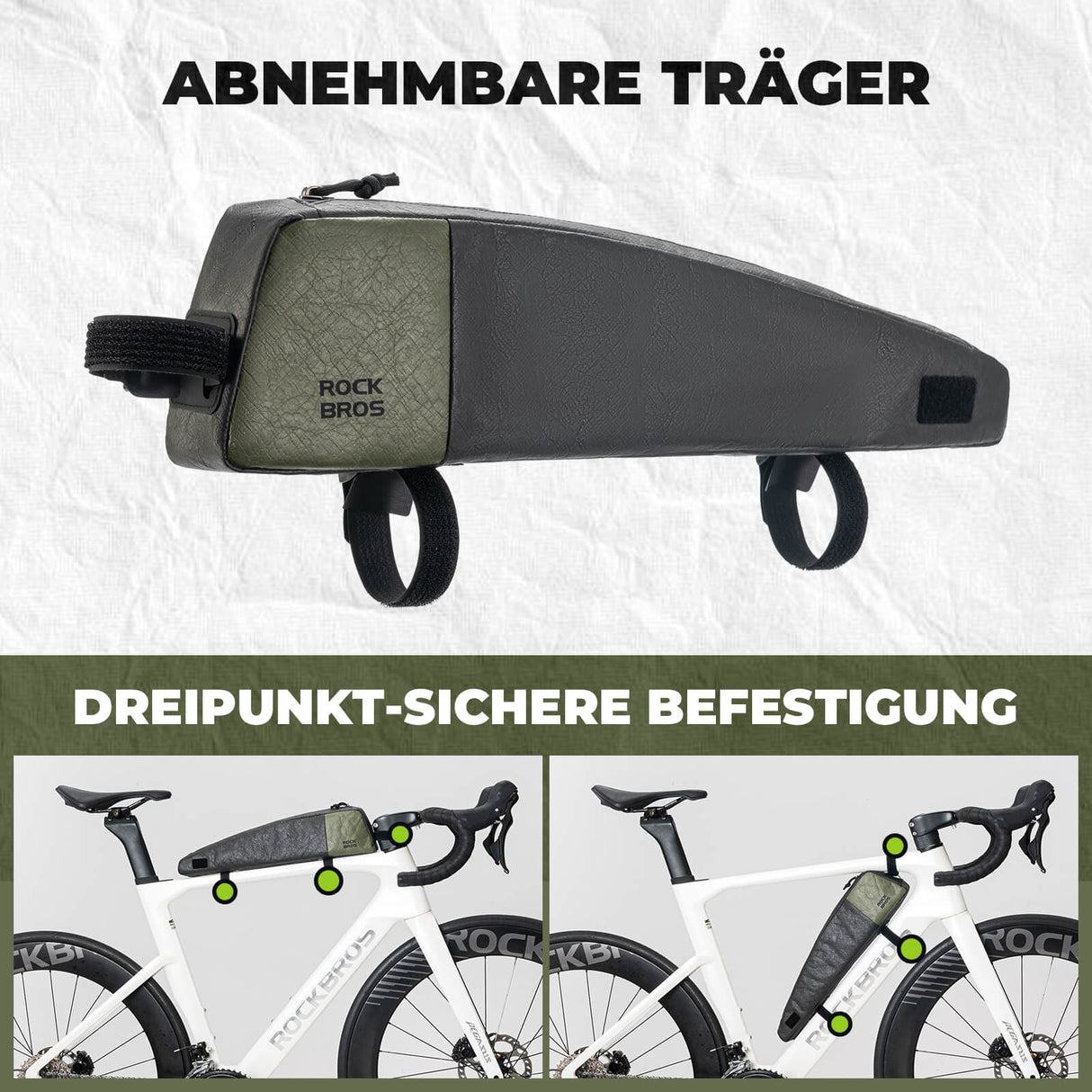 2-in-1 Oberrohrtasche Wasserabweisend aus Tyvek® mit Schultergurt 0,9L