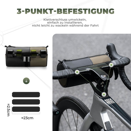 ROCKBROS Fahrradtasche Zylindrische Lenkertasche 1,7L mit Schultergurt