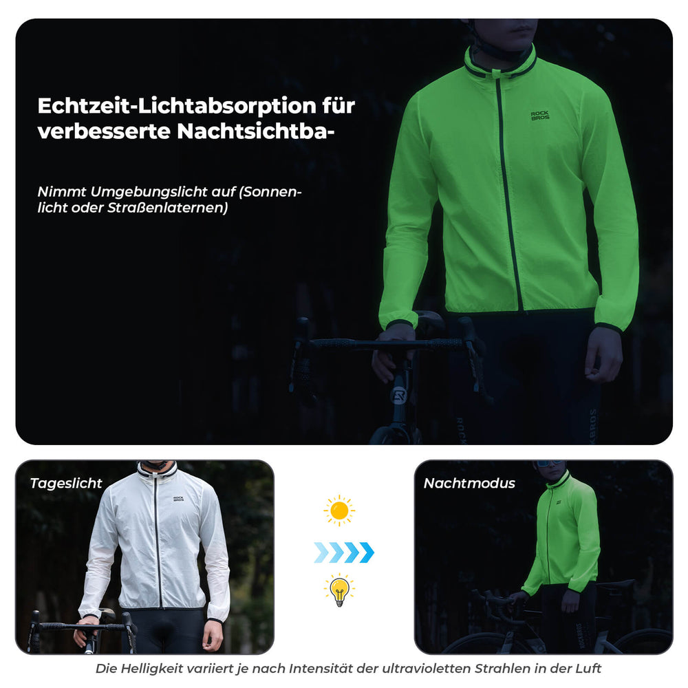 Leichte Fahrradjacke Nachleuchtend Faltbar Sommer Herren/Damen - ROCKBROS-EU