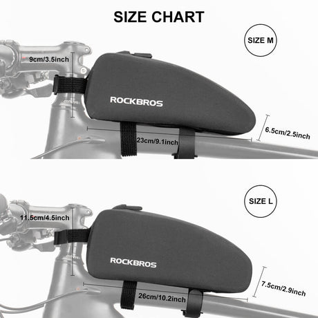 ROCKBROS wasserdichte Oberrohrtasche für Fahrrad 1L / 1.6 L Schwarz