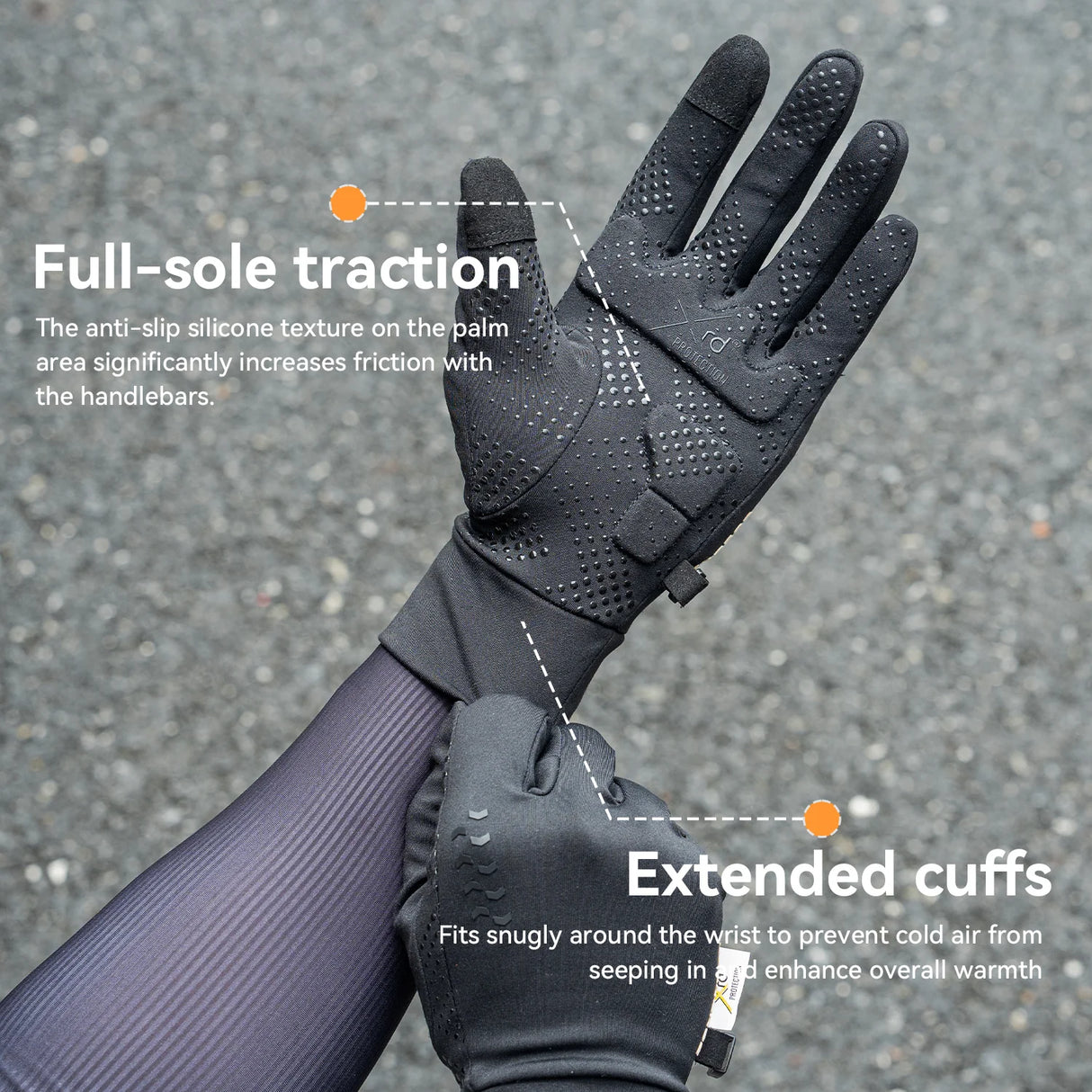 ROCKBROS ThermoGrip Shock - Gefütterte Winter Fahrradhandschuhe Lang