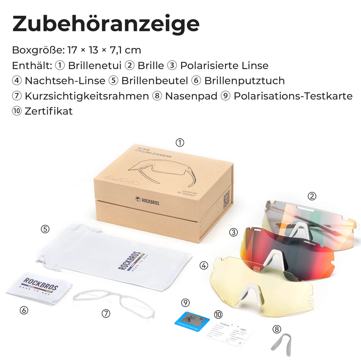 Fahrradbrille Drei-Gläser Konfigurationssystem - BOUNDLESS Serie - ROCKBROS-EU