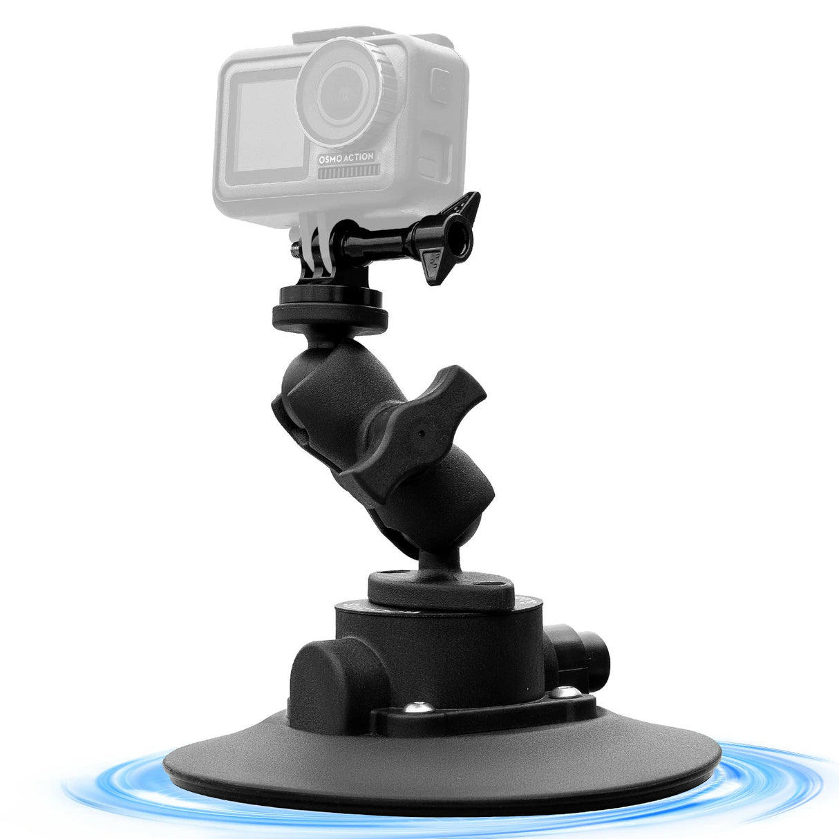 Action‑Kamera‑Saugnapfhalterung – Mit Pumpe & Magic Arm