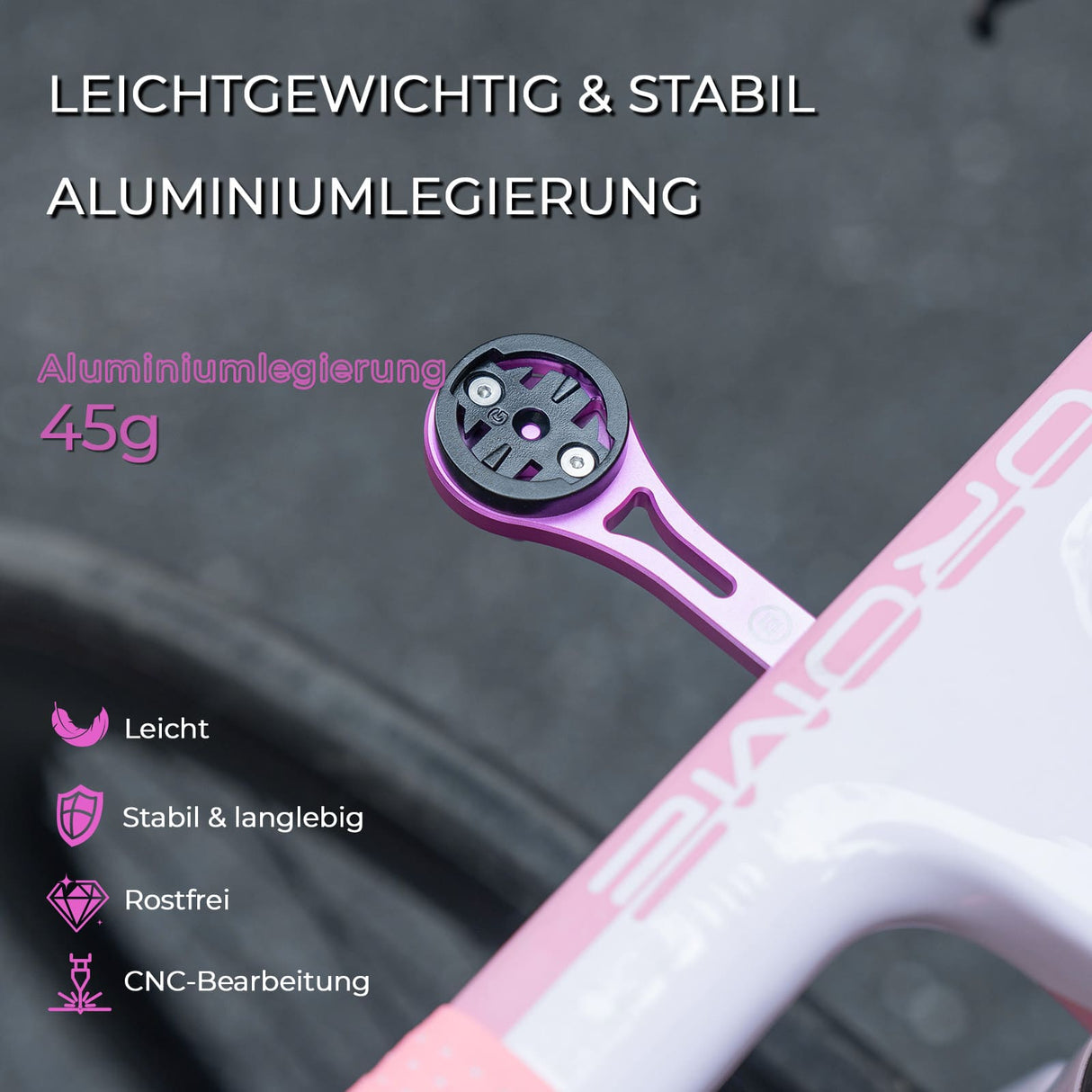 Aero Fahrradcomputer Halterung – Leichtbau-Lenkerverlängerung mit Schnellverschluss