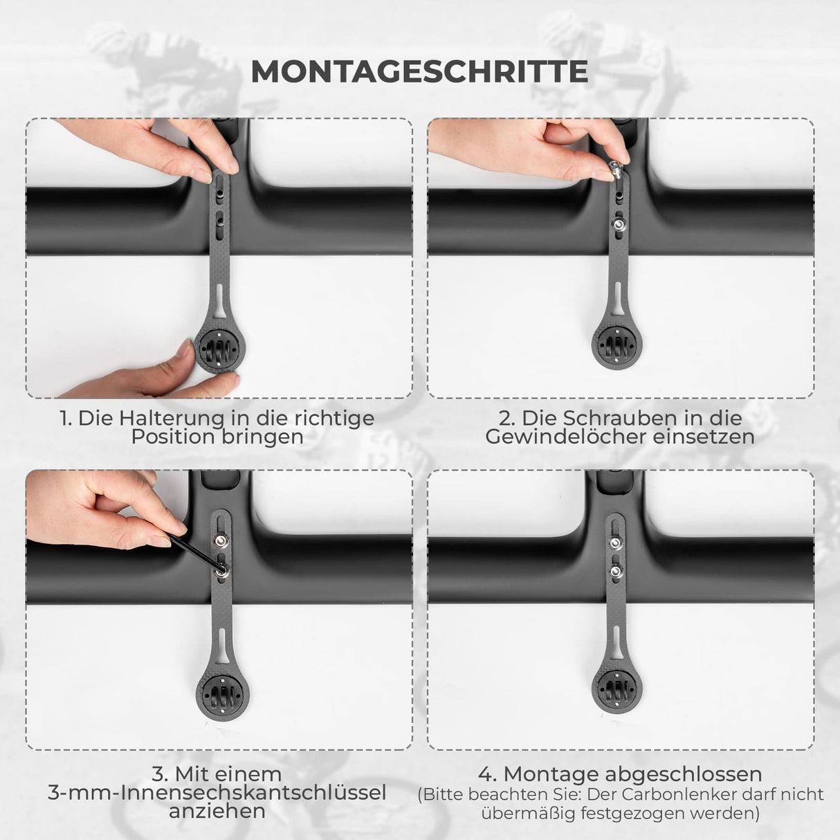 Aero Fahrradcomputer Halterung – Leichtbau-Lenkerverlängerung mit Schnellverschluss