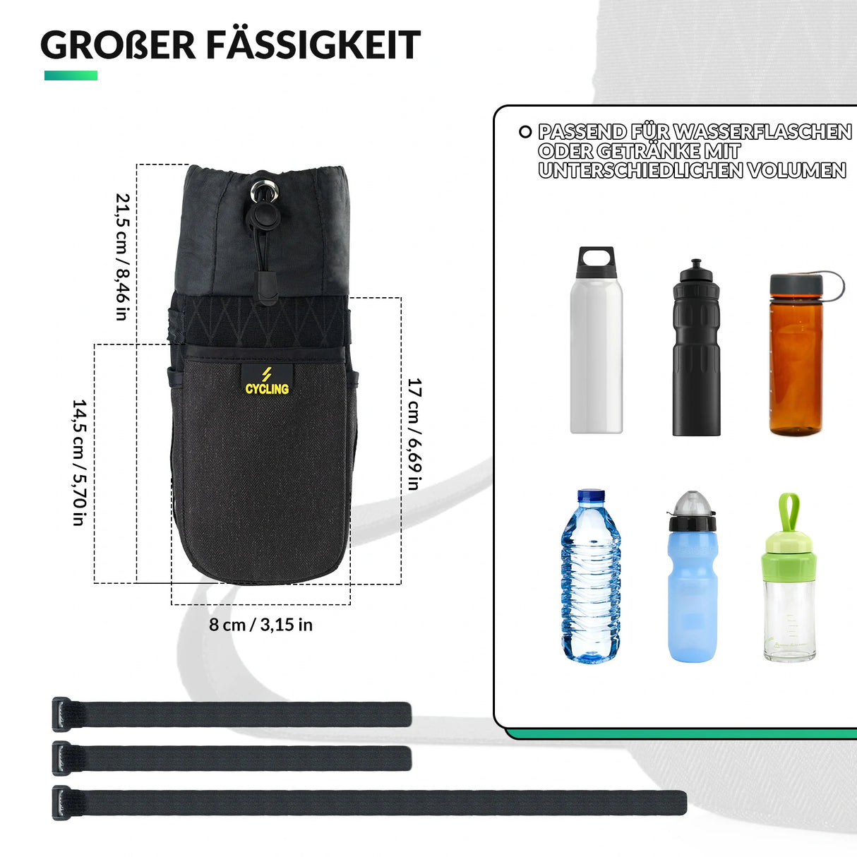 Bikepacking Feedbag – 1 L isoliert, mit Schultergurt