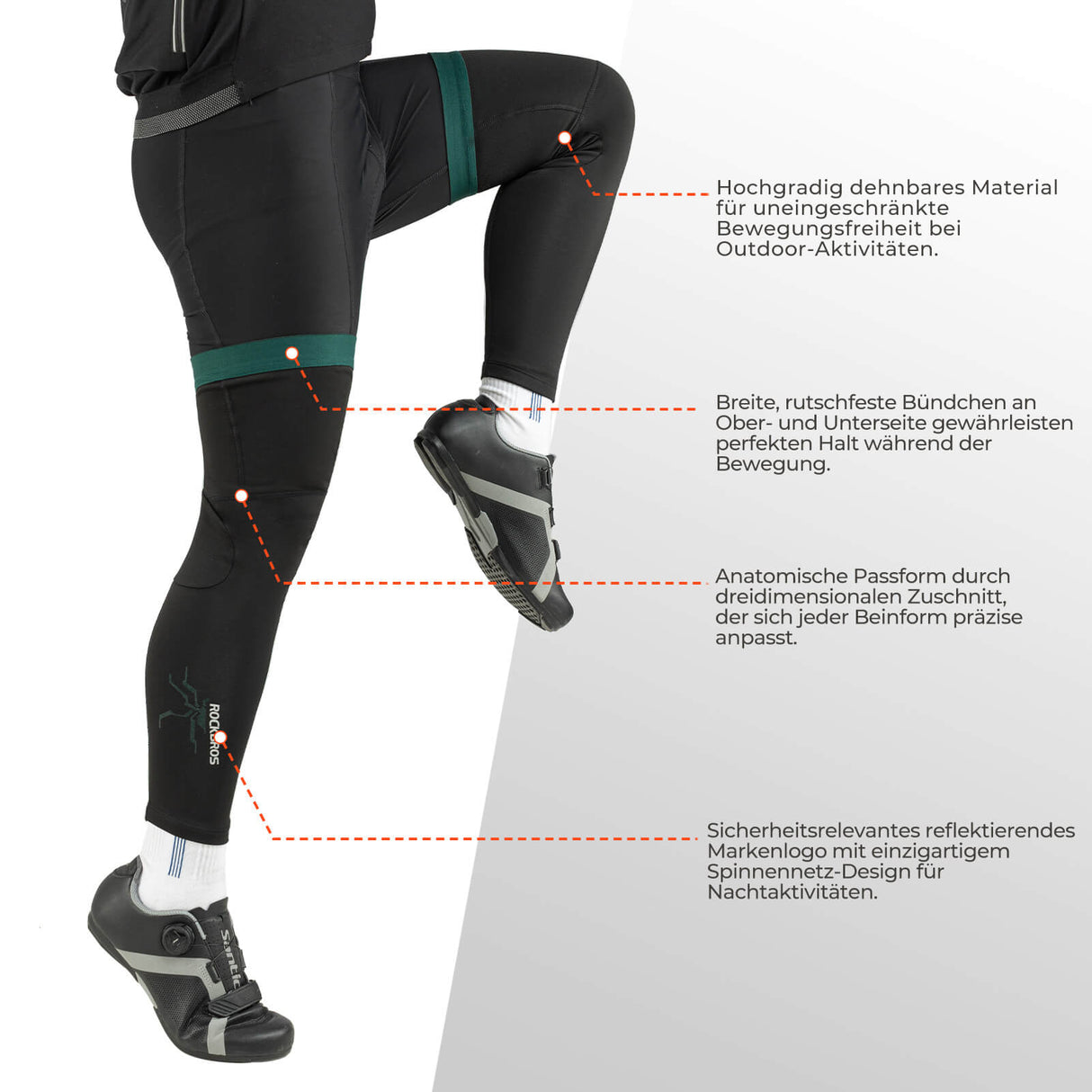 Fahrrad Beinlinge Winter Thermo – 1 Paar, Größen S–3XL