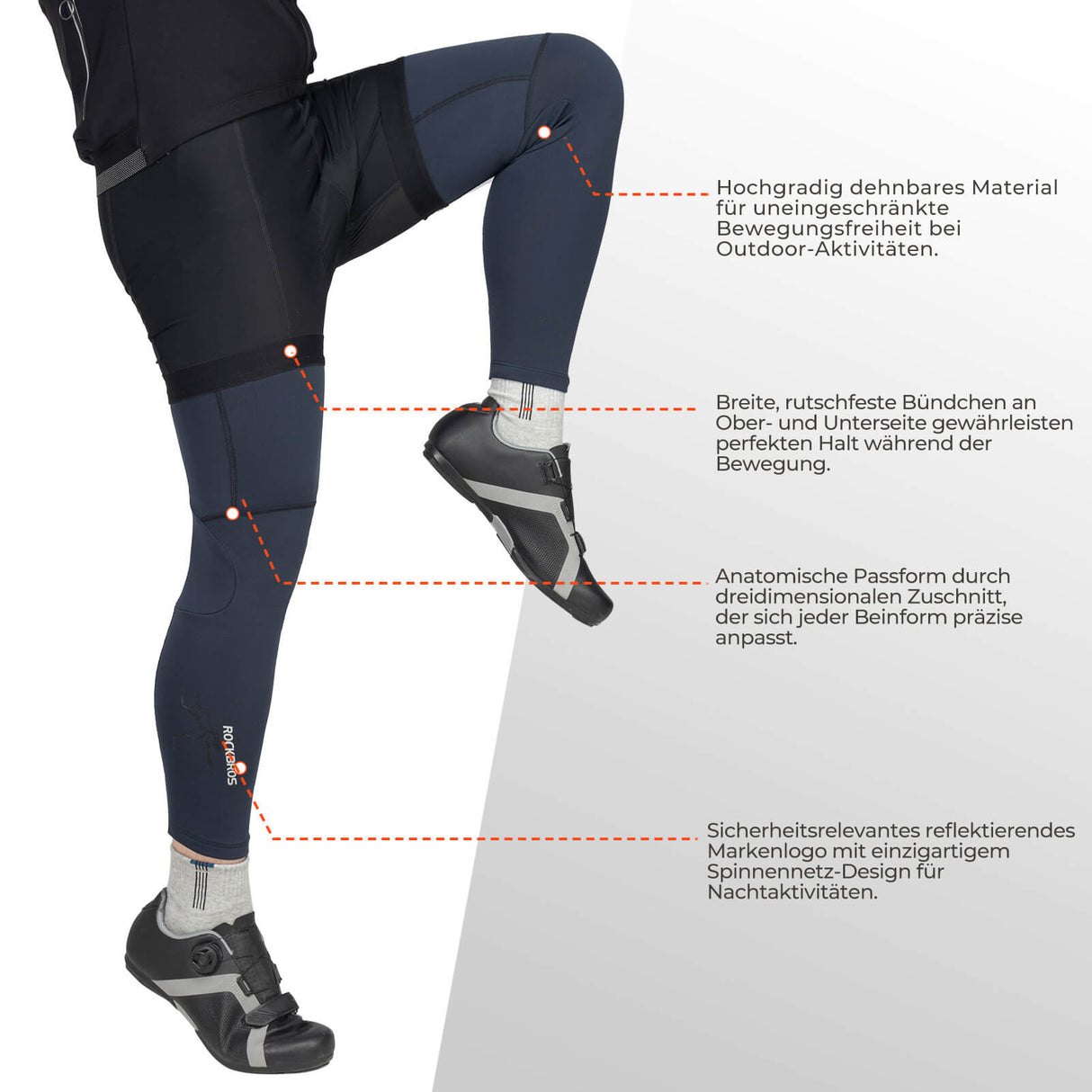 Fahrrad Beinlinge Winter Thermo – 1 Paar, Größen S–3XL