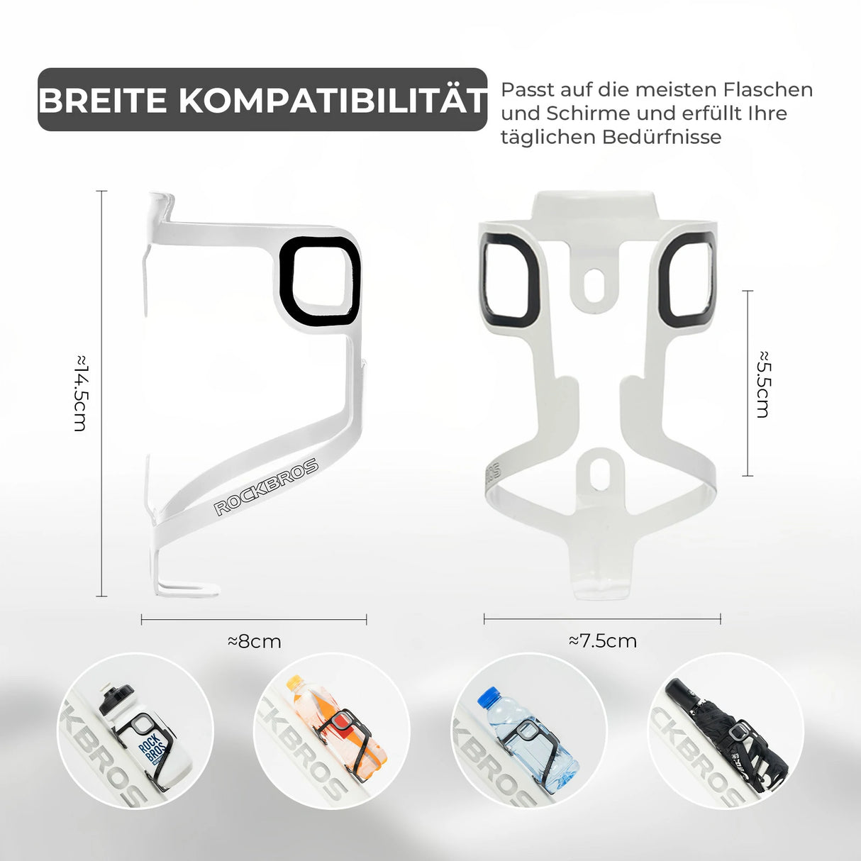 Fahrrad‑Flaschenhalter Aluminium – 27 g, für Trinkflaschen bis 75 mm