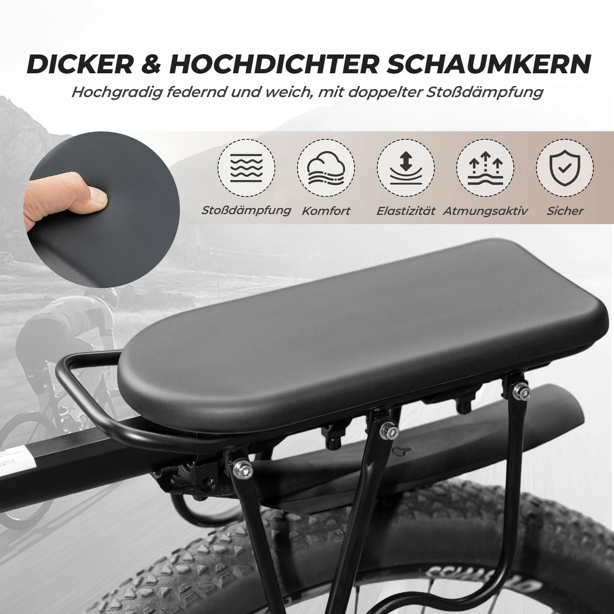 Fahrrad‑Gepäckträger‑Sitzkissen – Universal, wasserdicht & werkzeuglos montierbar