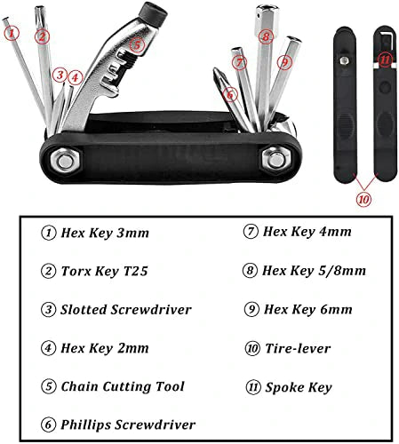 Fahrrad‑Multifunktionswerkzeug – 12‑in‑1‑Flick‑ & Reparaturset