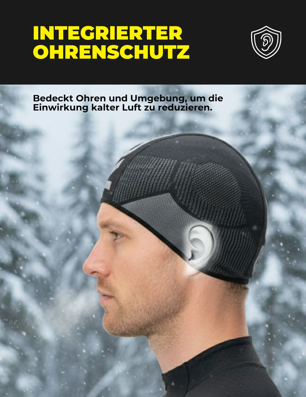 Fahrrad Mütze Winter – Mit Ohrenschutz, atmungsaktiv & winddicht