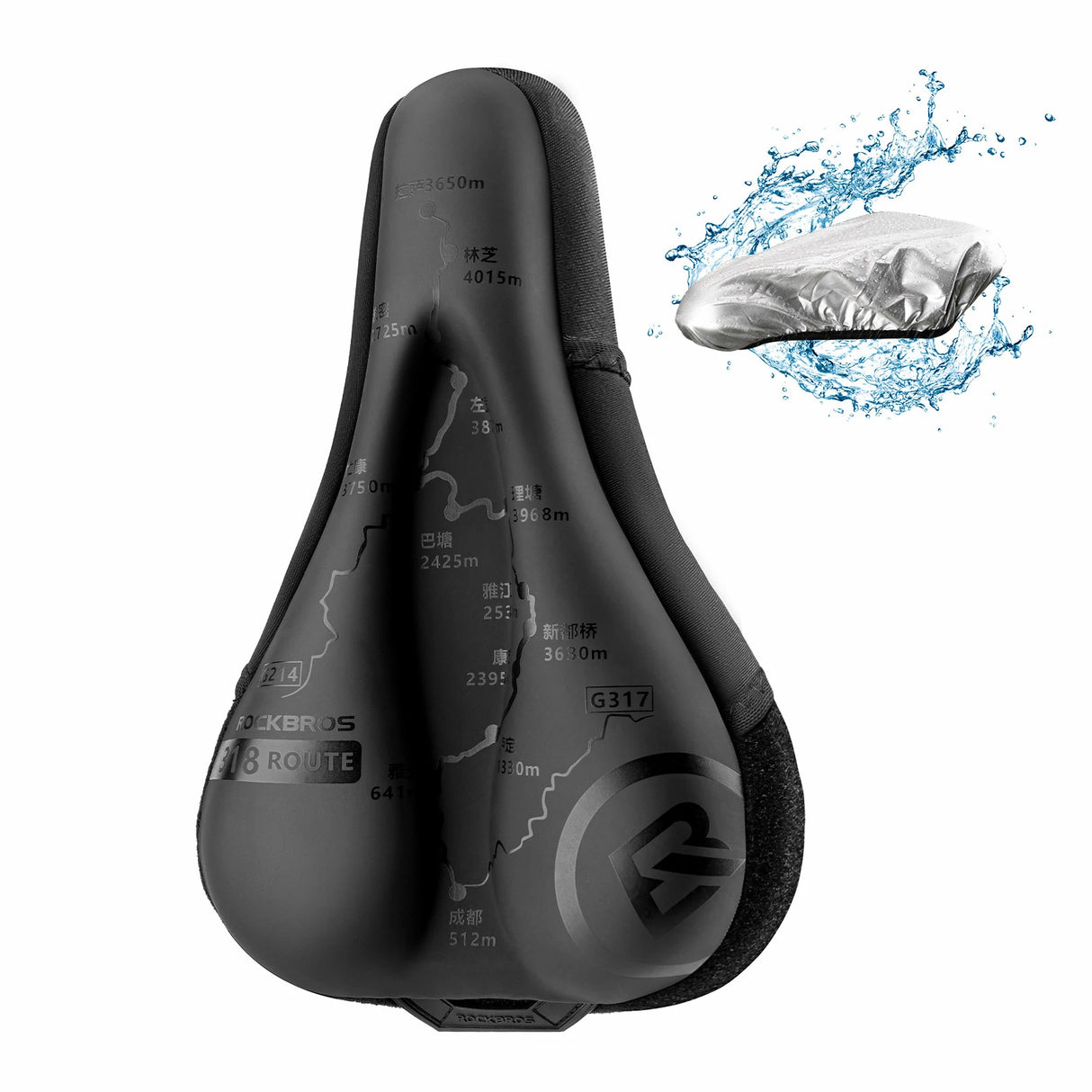 ROCKBROS Fahrrad Sattelbezug – Mit Regenhülle, dämpfend, 28 × 17 cm