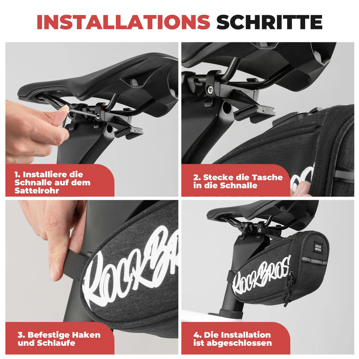 Fahrrad‑Satteltasche – Tragbare Satteltasche 0,8 L