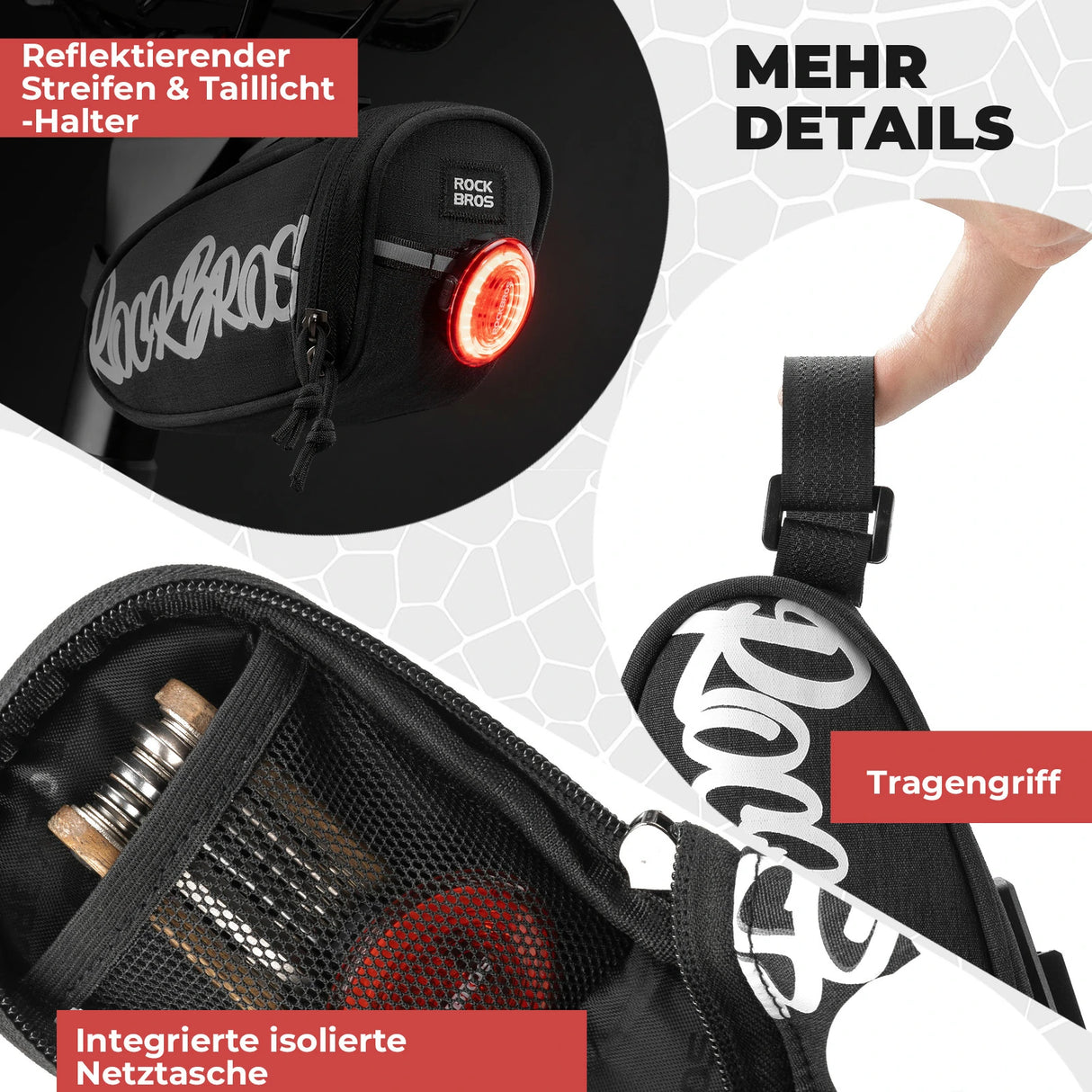 Fahrrad‑Satteltasche – Tragbare Satteltasche 0,8 L