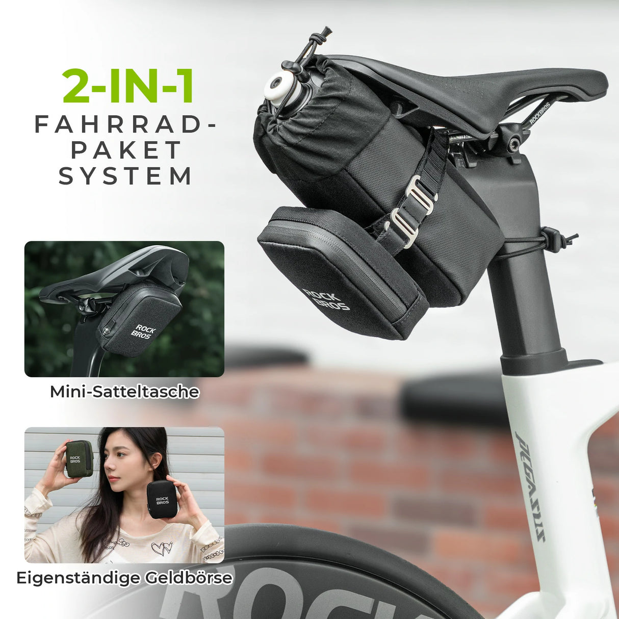 Fahrrad‑Satteltasche – Mit Flaschenhalter & 0,3 L Mini‑Tasche