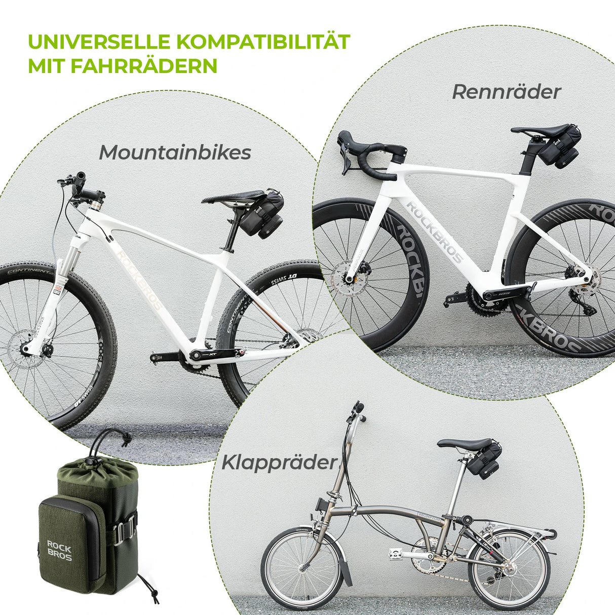 Fahrrad‑Satteltasche – Mit Flaschenhalter & 0,3 L Mini‑Tasche