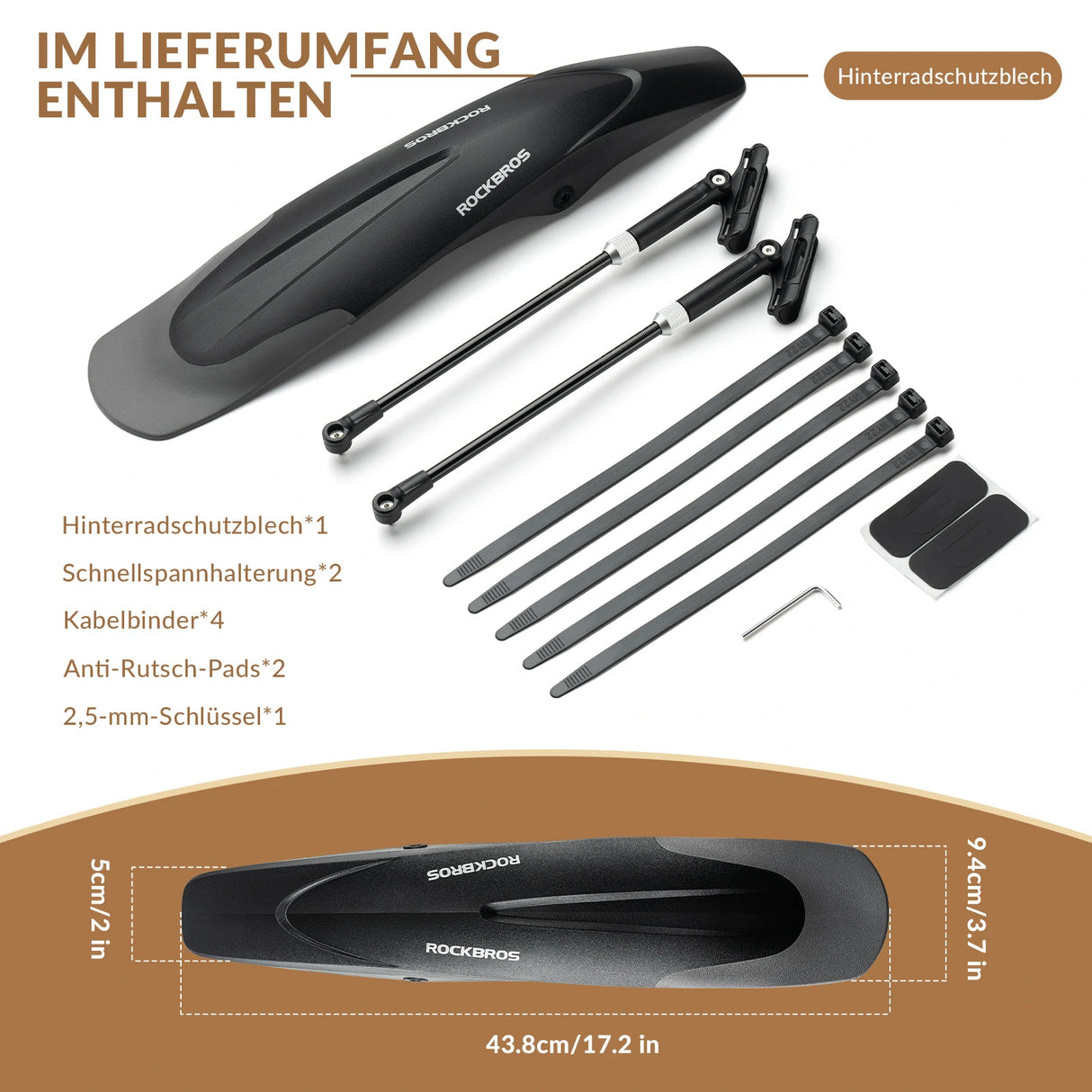 Fahrrad-Schutzblech-Set Vorne/Hinten – Verstellbar & Flexible (26–29 Zoll)