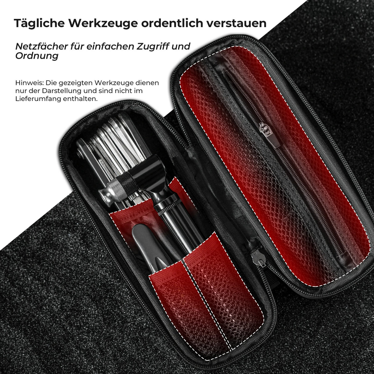 Fahrrad‑Werkzeugtasche – EVA‑Material, 0,73 L Fassungsvermögen