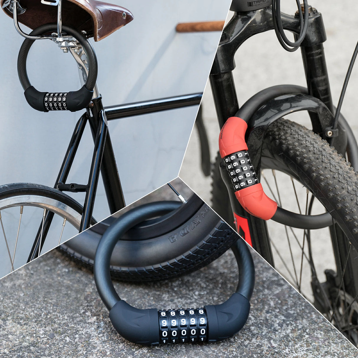 Fahrrad‑Zahlenschloss – 5‑stelliges Kabelschloss mit Code