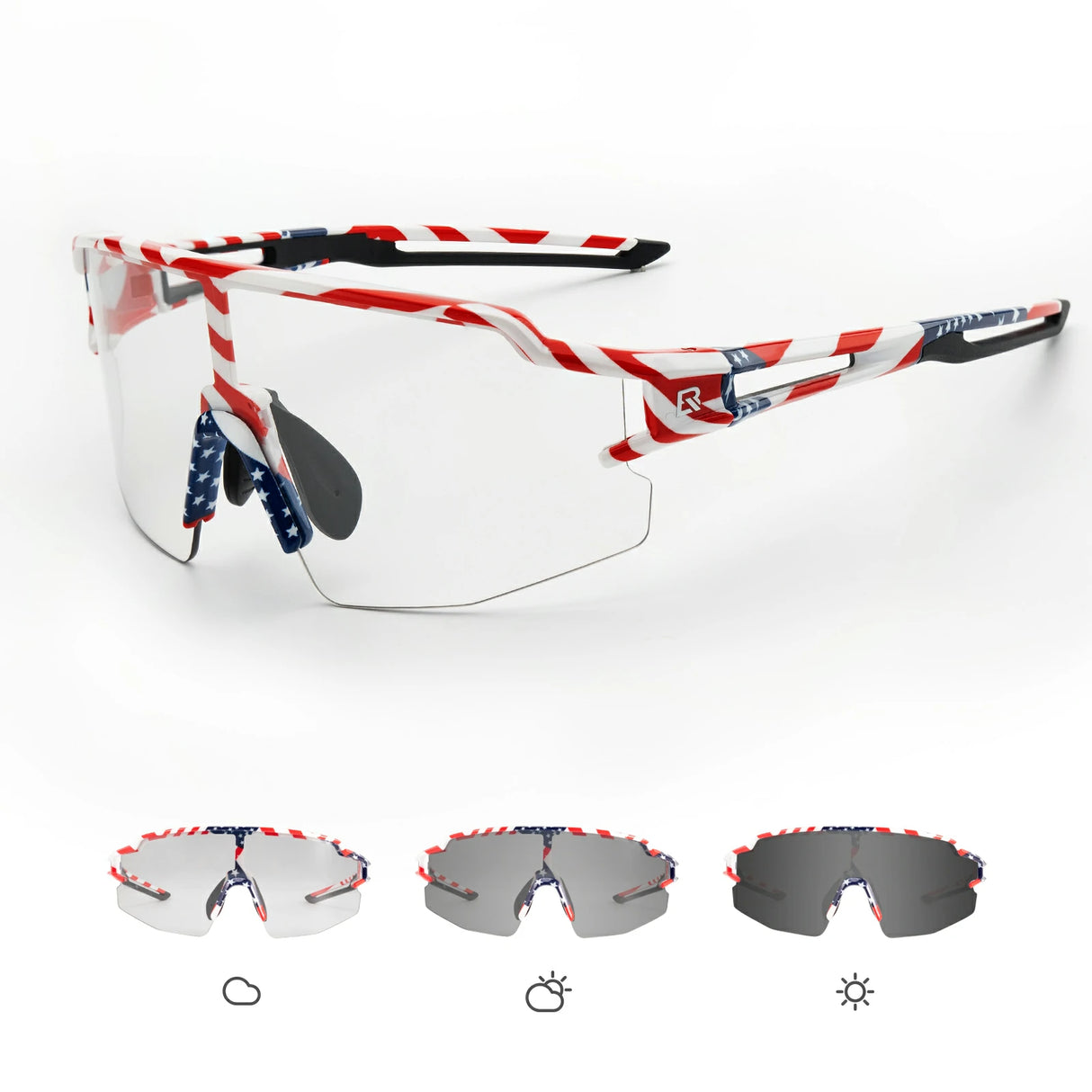 ROCKBROS Fahrradbrille – UV 400, photochromatisch, klar, winddicht