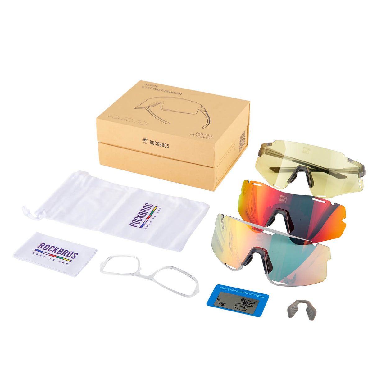 Fahrradbrille Drei-Gläser Konfigurationssystem - BOUNDLESS Serie - ROCKBROS-EU