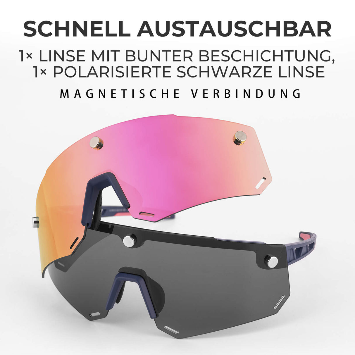 Fahrradbrille Polarisiert Magnetische Haftung Herren/Damen für Outdoorsport