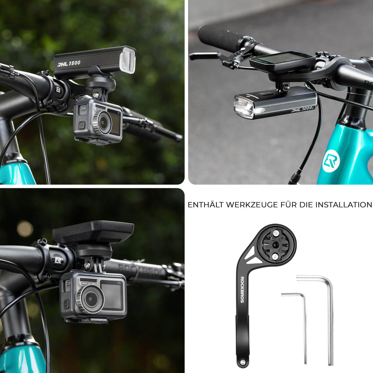 Fahrradcomputer Halterung – Kompatibel für Fahrradlenker 31,8 mm & Garmin, Wahoo, Bryton