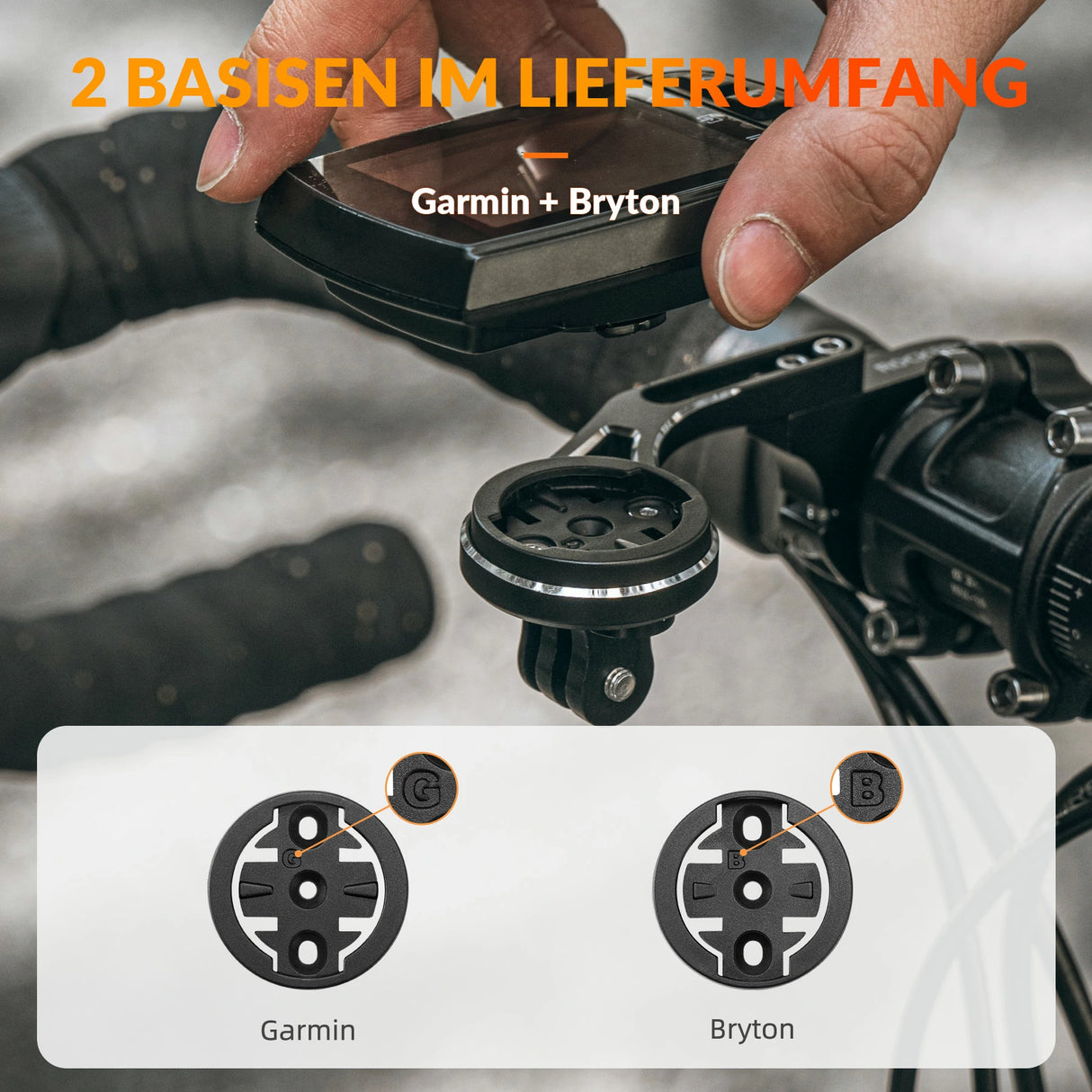 Fahrradcomputer‑Halterung – Für 31,8 mm Lenker, Garmin & Bryton