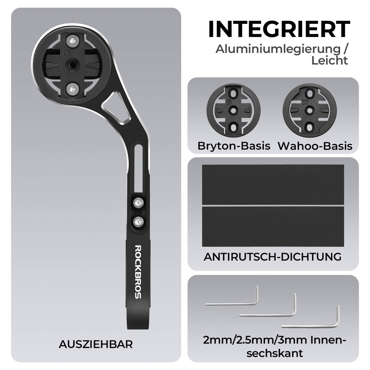 Fahrradcomputer Halterung – Kompatibel mit Garmin & Bryton GPS für 31,8 mm Lenker