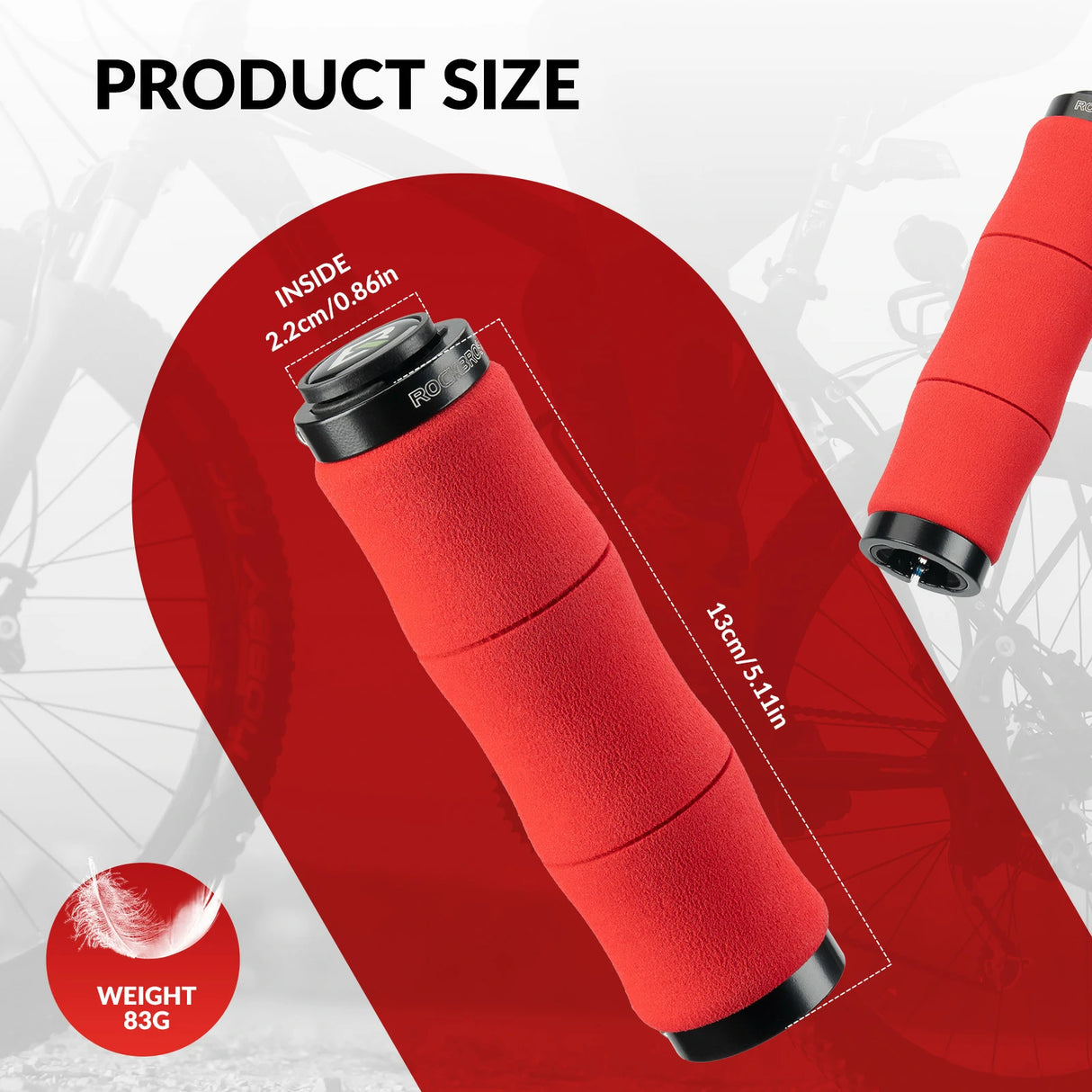 Fahrradgriffe – Rutschfeste EVA‑Schwammgriffe mit Aluminium, 22 mm