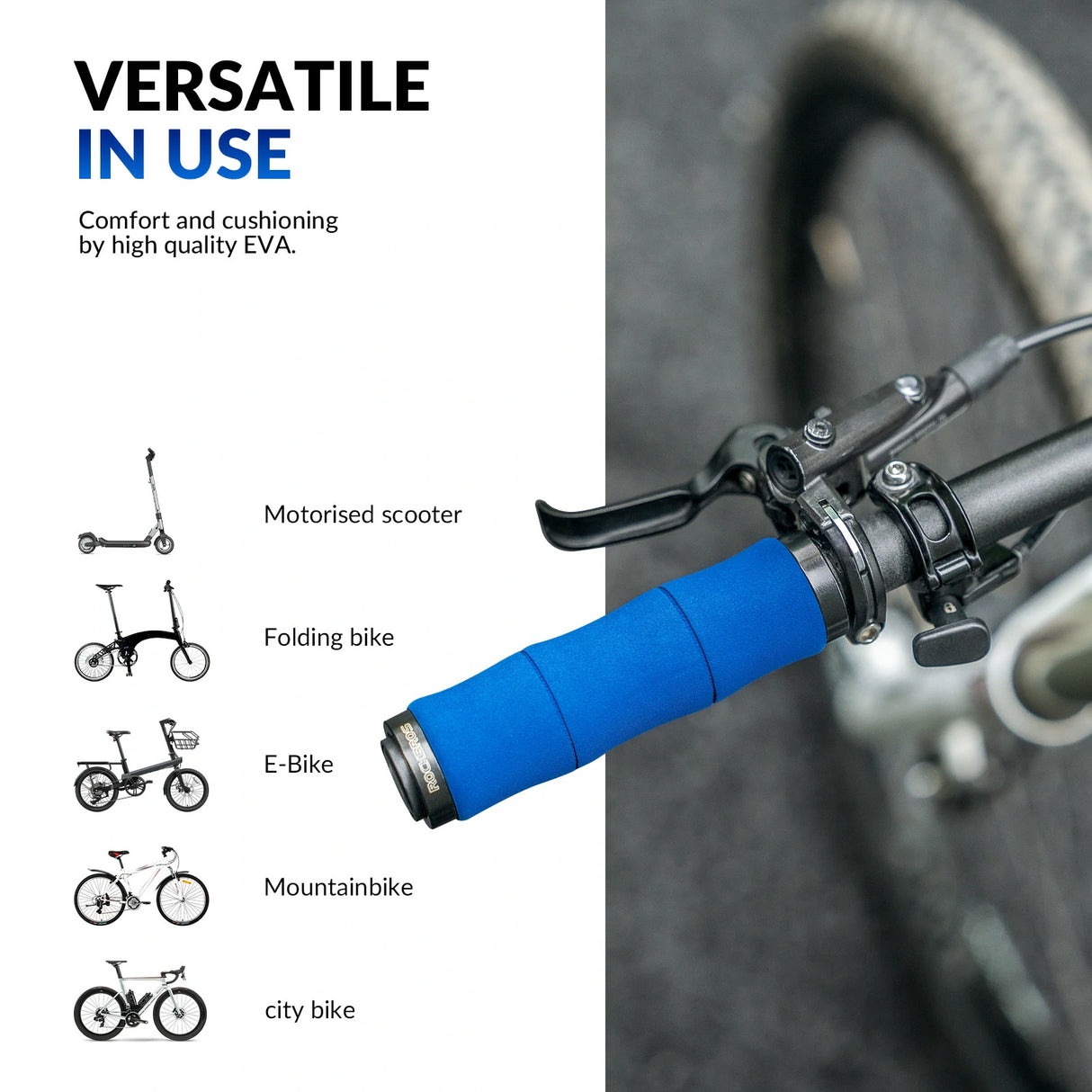 Fahrradgriffe – Rutschfeste EVA‑Schwammgriffe mit Aluminium, 22 mm
