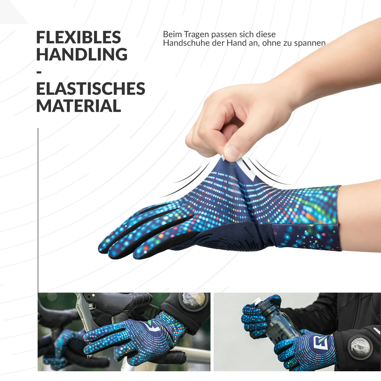 Fahrradhandschuhe Herbst & Winter – Vollfinger, elastisch & rutschfest