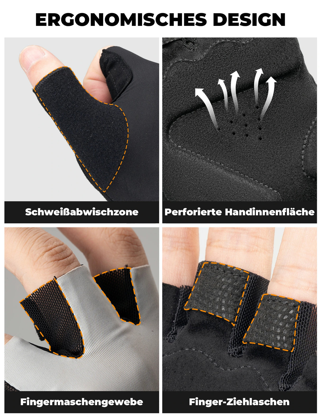 Fahrradhandschuhe Sommer Fingerlos – Rutschfest, atmungsaktiv & dämpfend