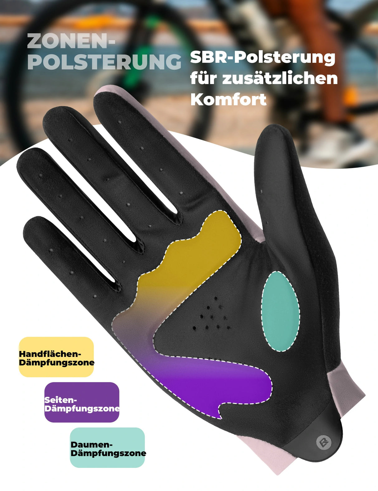 ROCKBROS Fahrradhandschuhe – Rutschfest & stoßabsorbierend, mit SBR‑Polster