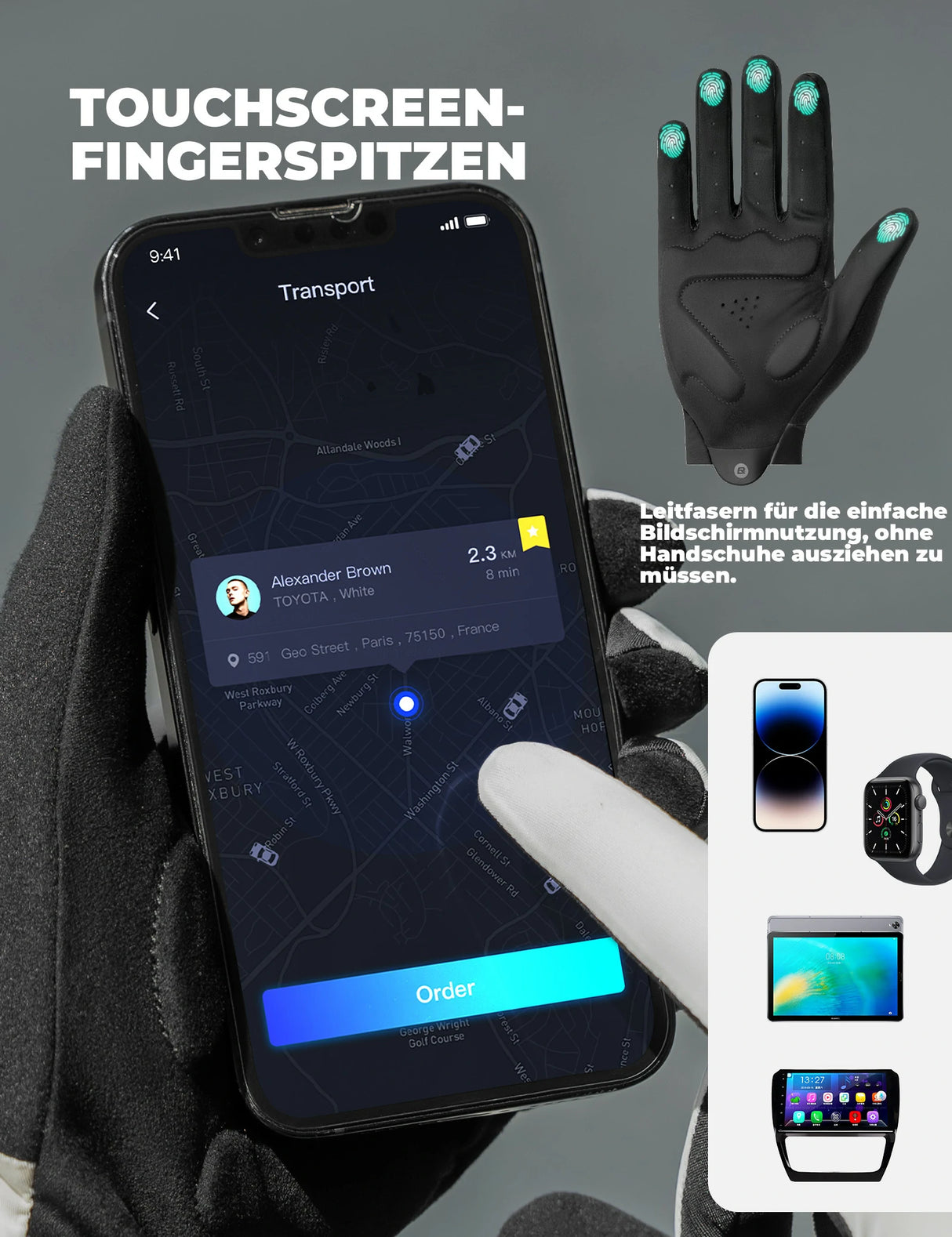 ROCKBROS Fahrradhandschuhe – Rutschfest & stoßabsorbierend, mit SBR‑Polster