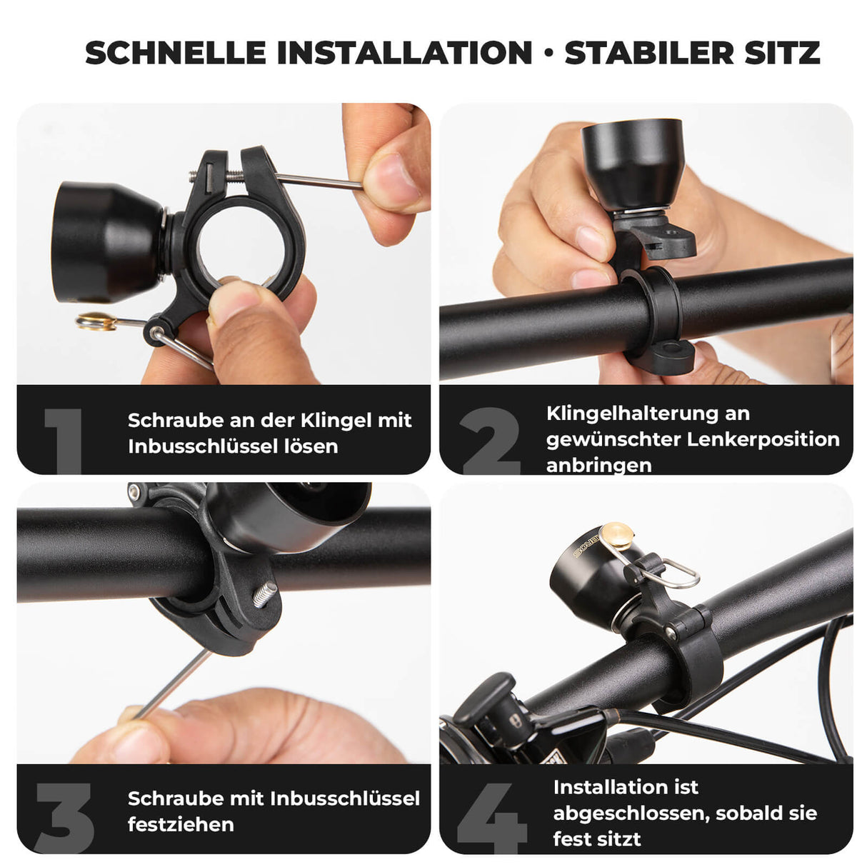 Fahrradklingel Mini 90dB – Kupferlegierung & Universalkompatibel