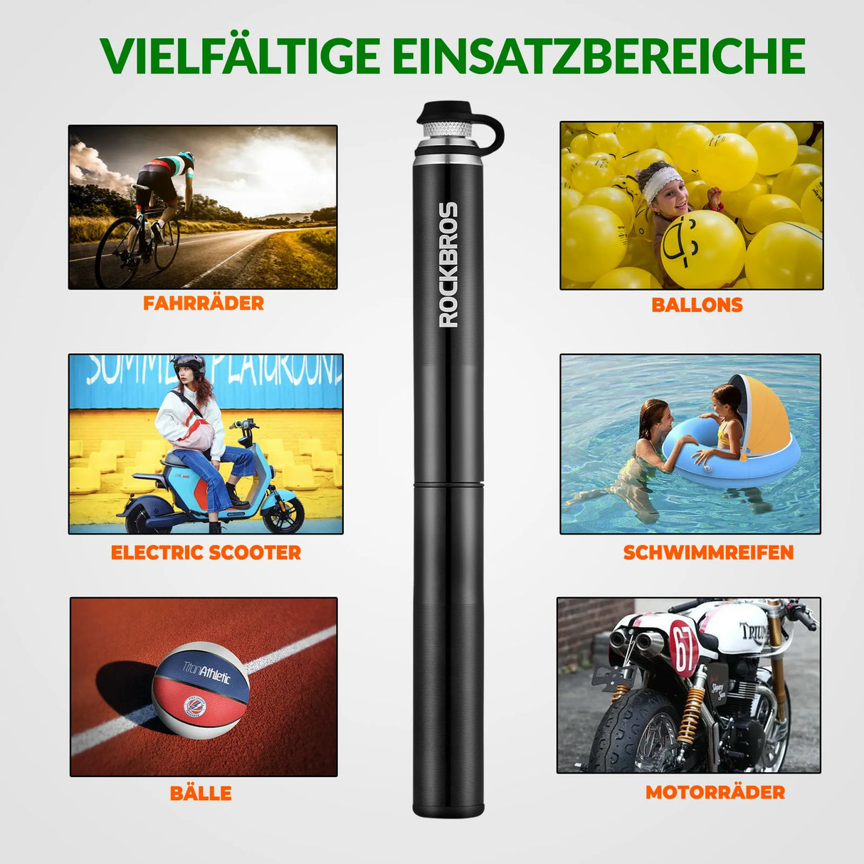 Fahrrad-Minipumpe – Tragbar & Hochdruck (160 PSI) mit Manometer