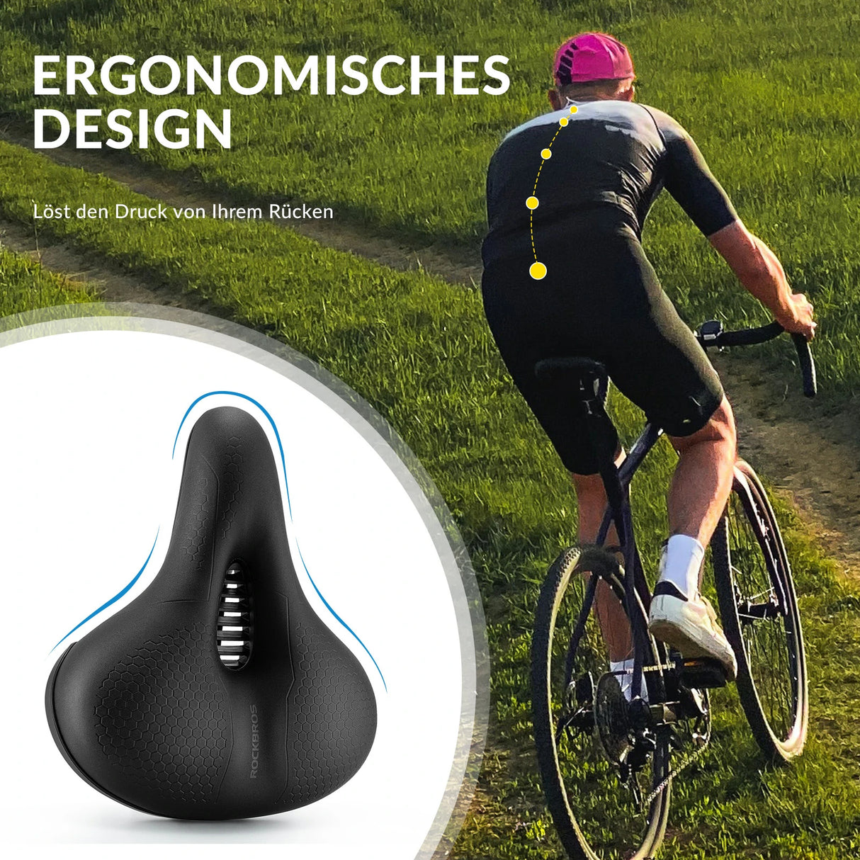 Fahrradsattel mit 5 cm Memory‑Foam – Atmungsaktiv, wasserdicht & 3 Typen
