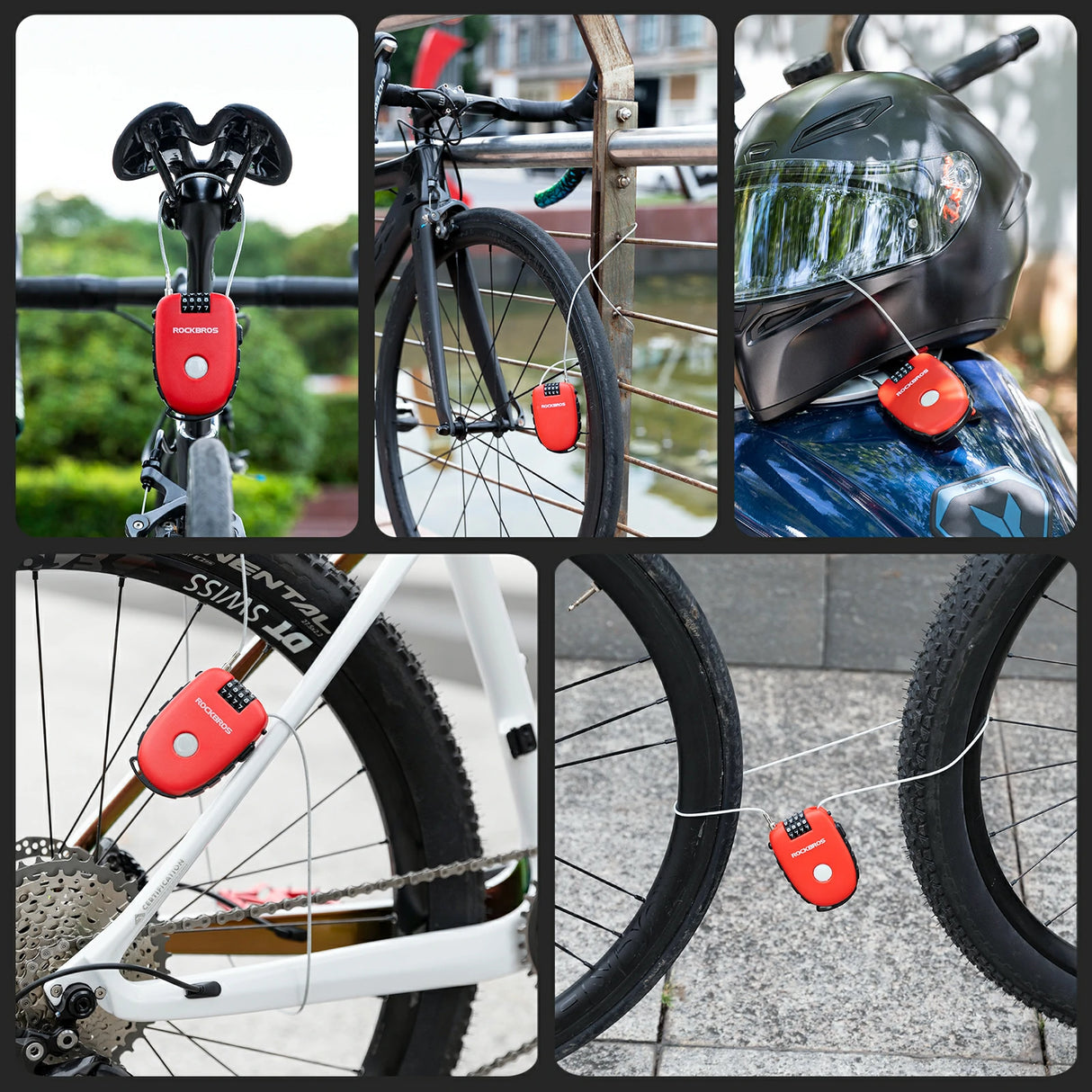 Fahrradschloss – Einziehbares Kabelschloss mit 4‑stelligem Code, 94 cm