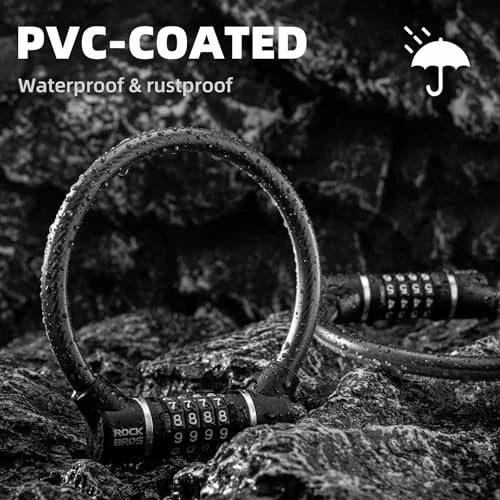 Fahrradschloss – 4‑stelliges Zahlenschloss mit 11,62 mm dickem Stahlkabel